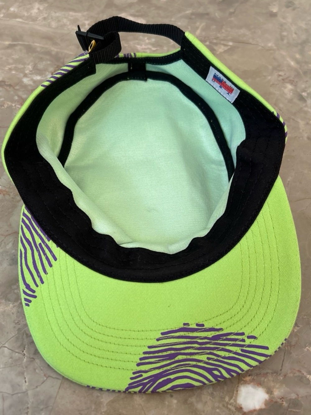 Golf Wang Fingerprint Camp Cap Hat Made USA Neon Green Purple Strapback - Picture 6 of 7